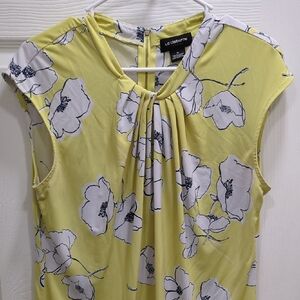 Liz Claiborne Light Yellow Floral Blouse